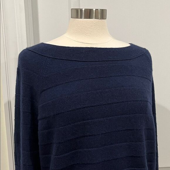J CASHMERE 100% Pure Cashmere Horizontal Rib Boatneck Raglan Sweater Size Large - Picture 1 of 16